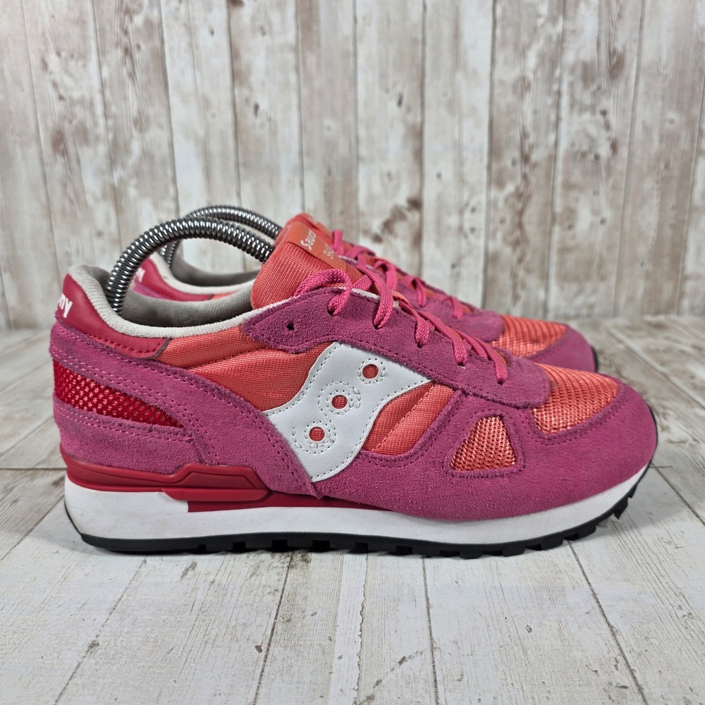 Saucony Shadow Original Pink Coral Suede Mesh Retro Sneakers SK165655 Womens 6M